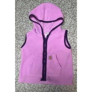 Carhartt Purple Fleece Zip Vest with Hood Toddler 24 Months -Excellent condition